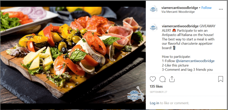 Food on a Platter Instagram Restaurant Post